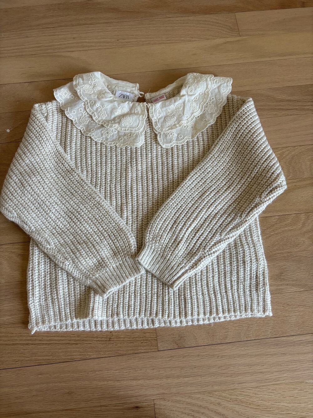 NWT Zara Collar Sweater Cream 4–5T